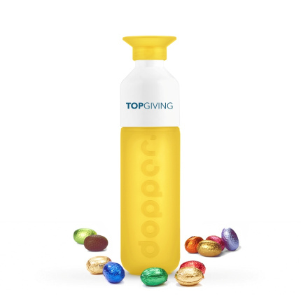Dopper waterfles gevuld met paaseitjes - Topgiving
